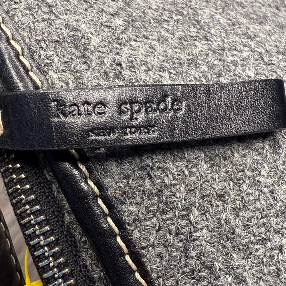 Vintage Kate Spade Black and Gray Wool Patchwork Small Bag - Picture 7 of 15